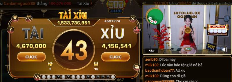 Những điểm nổi bật khi chơi tài xỉu Hitclub
