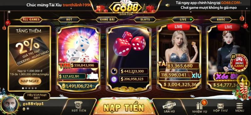 Tài xỉu Go88 có gì nổi bật?